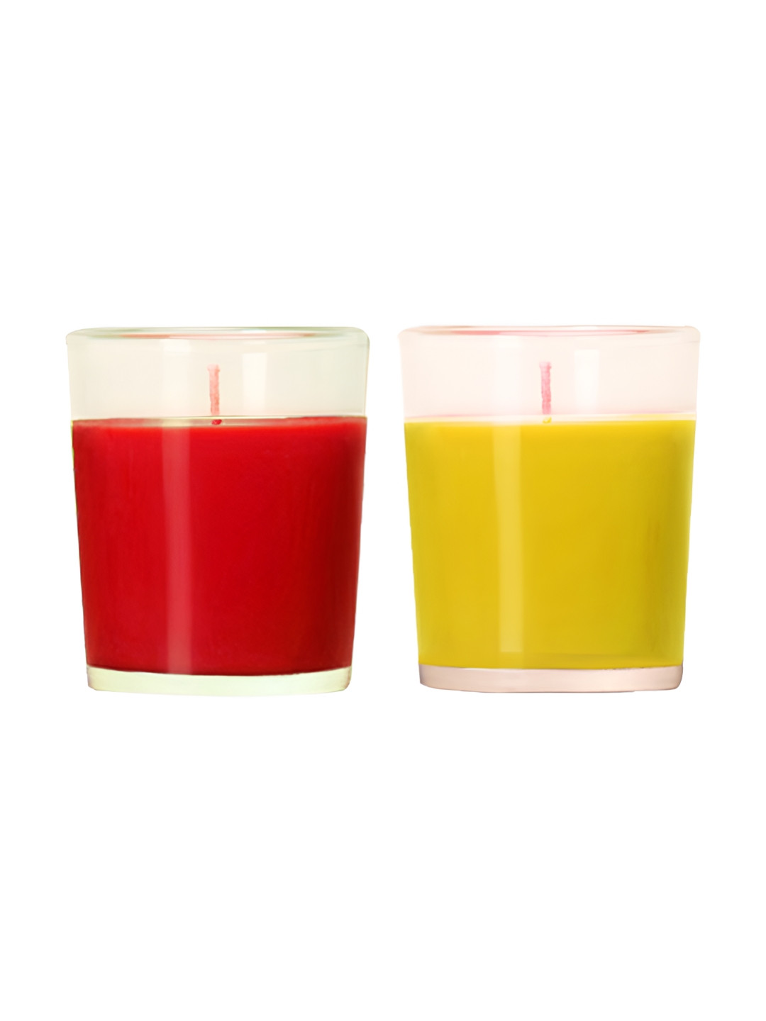 PEEPALCOMM Votive Glass 2Pcs Scented 1 Wick Scented Solid Geometric Regular Jar Candles