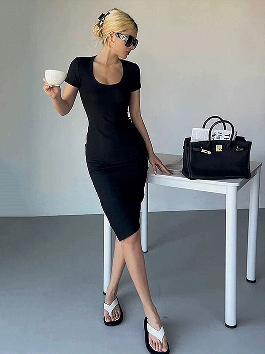 LULU & SKY Short Sleeves Bodycon Dress