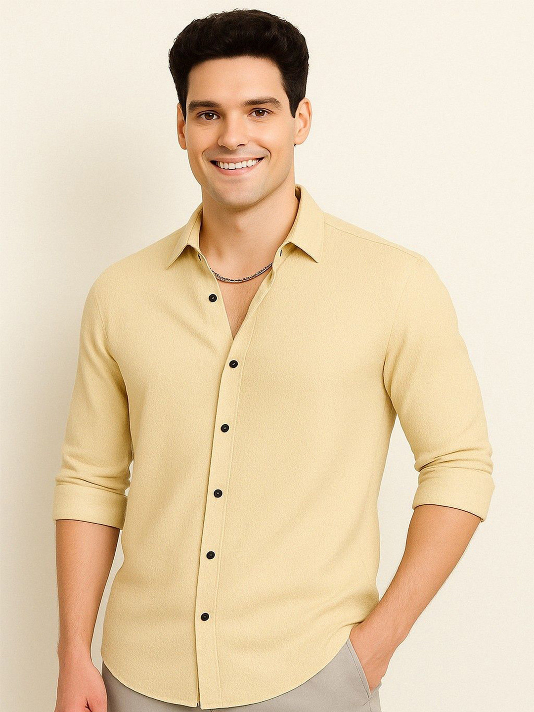 VORTEX Popcorn Textured Long Sleeves Shirt