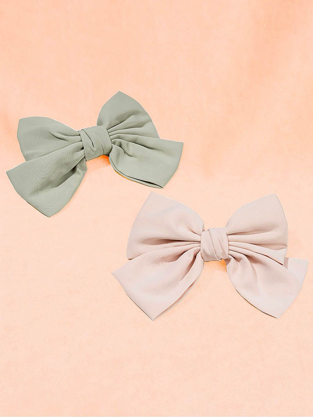 HAIR DRAMA CO. Women Set of 2 Assorted Satin Bow Hair Ties