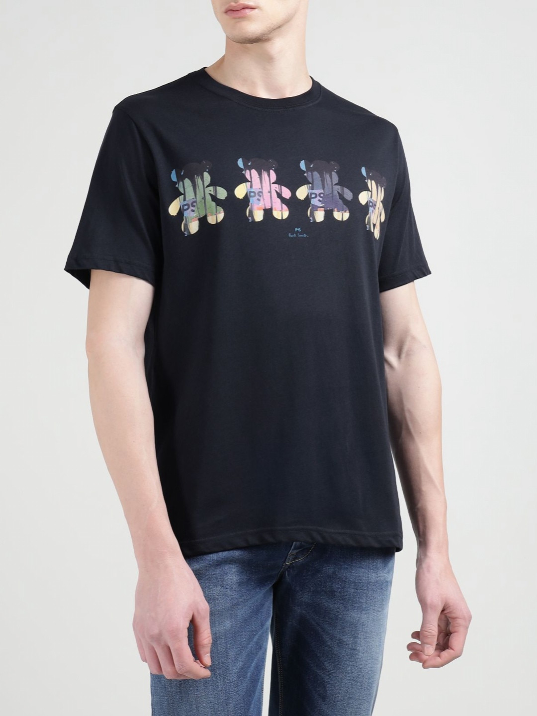 PS By Paul Smith Abstract Printed Round Neck Slim Fit Cotton T-shirt