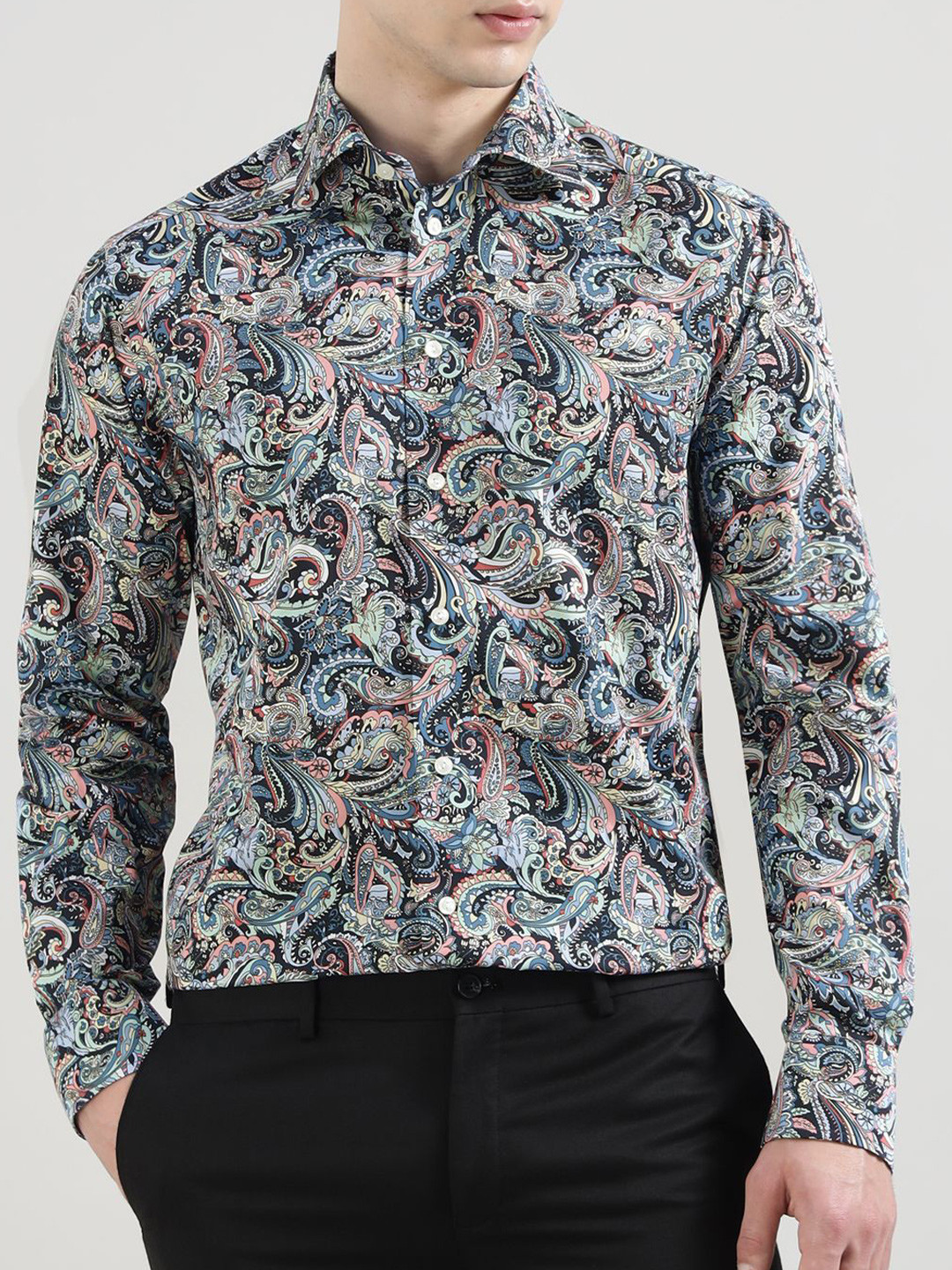 Eton Men Ethnic Motifs Printed Spread Collar Cotton Casual Shirt