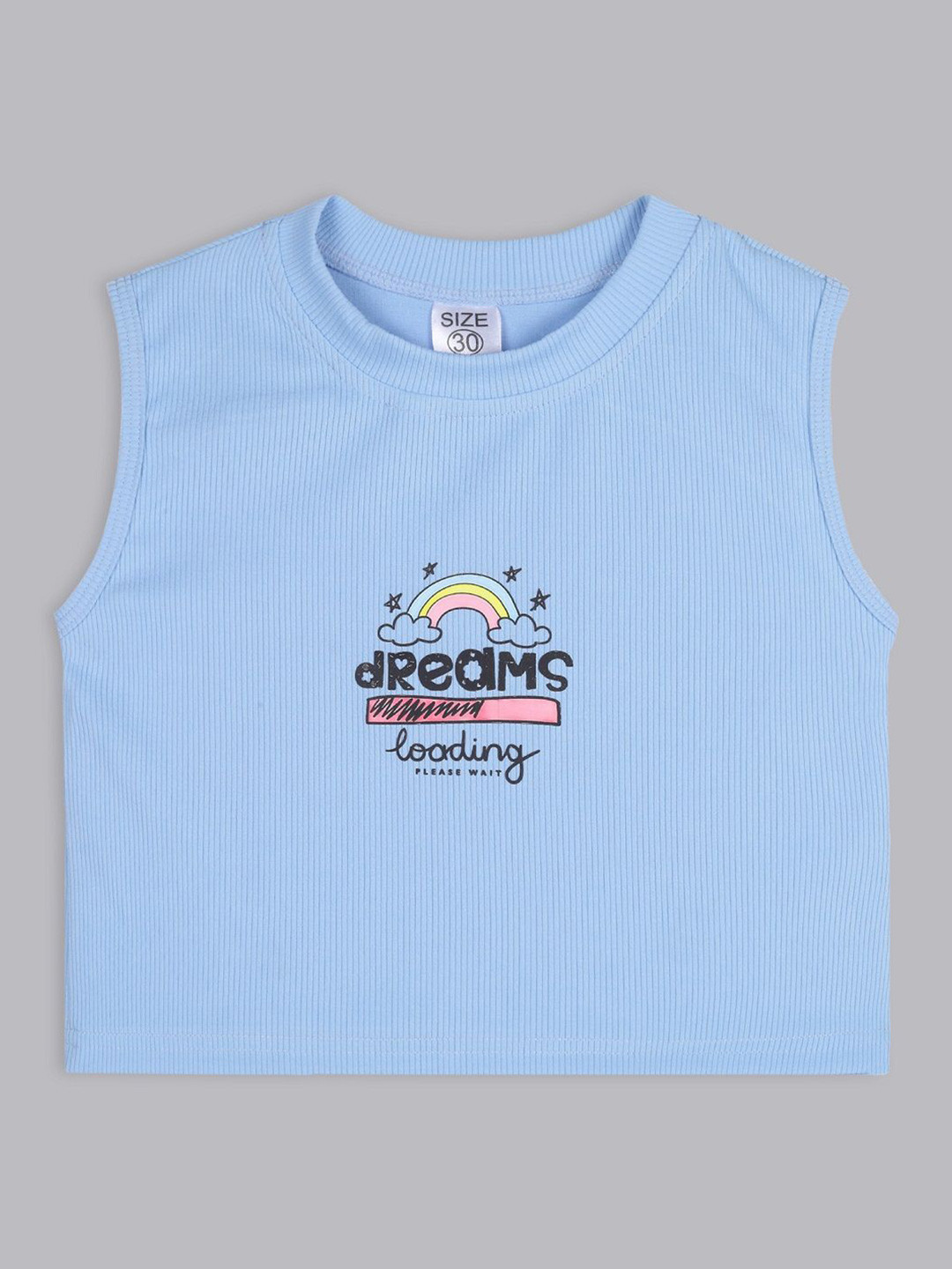 White World Girls Ribbed Sleeveless Top