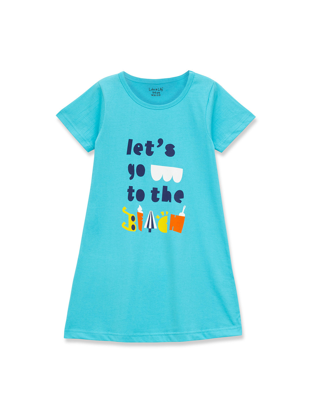 Luke & Lilly Girl Print Round Neck Cotton A-Line Dress