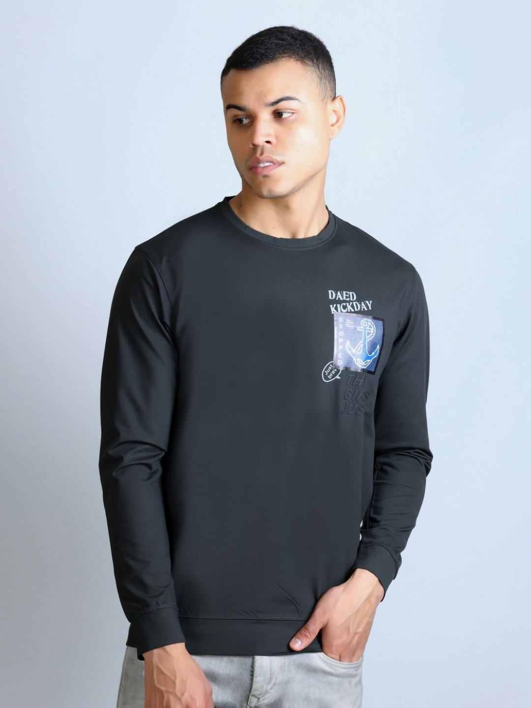 Parcel Yard Typography Printed Round Neck Cotton T-shirt