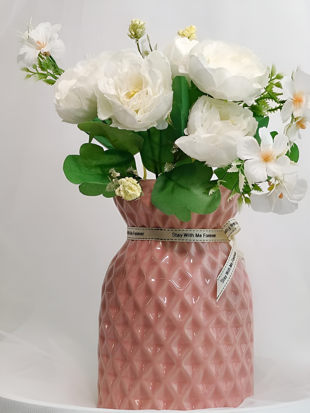 Art Street Pink Pine Design Ceramic Flower Vase
