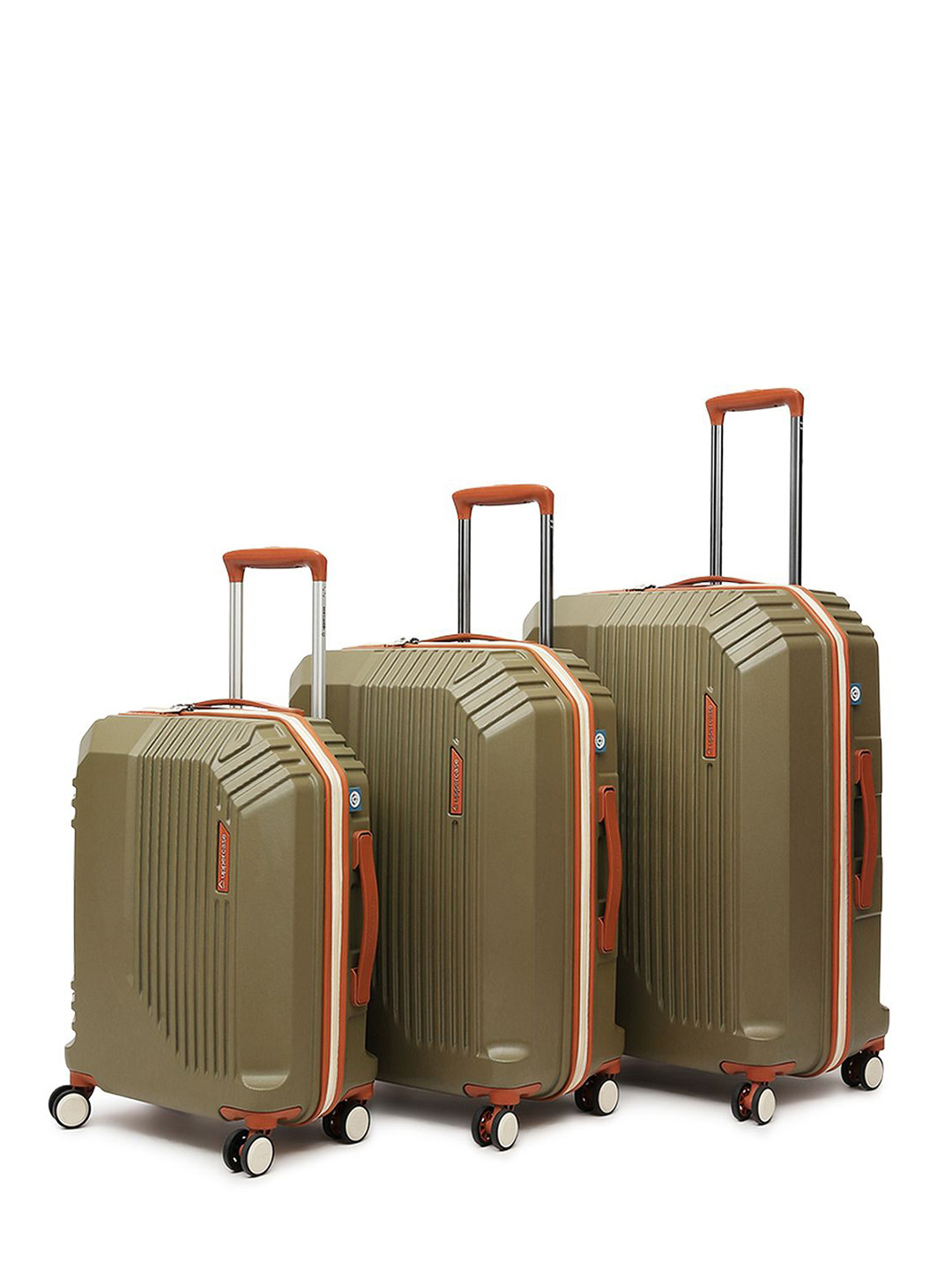uppercase Set Of 3 Vector Textured Hard-Sided Trolley Bags