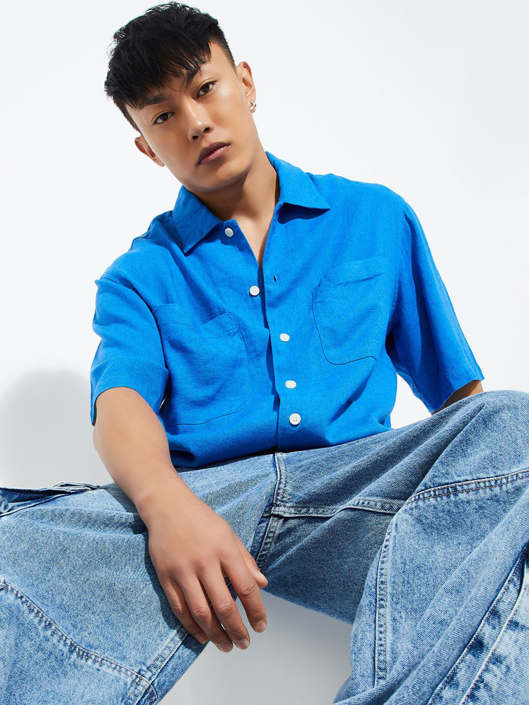 max Spread Collar Chest Pocket Detail Shirt