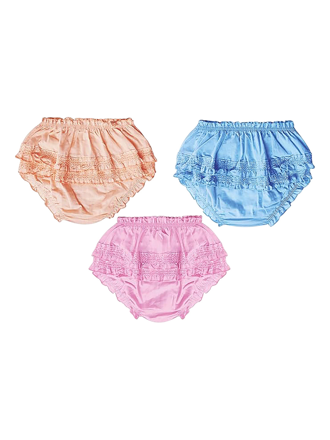 Fancy Walas Infant Girls Pack Of 3 Cotton Basic Briefs FW330_Multi_M_PK03