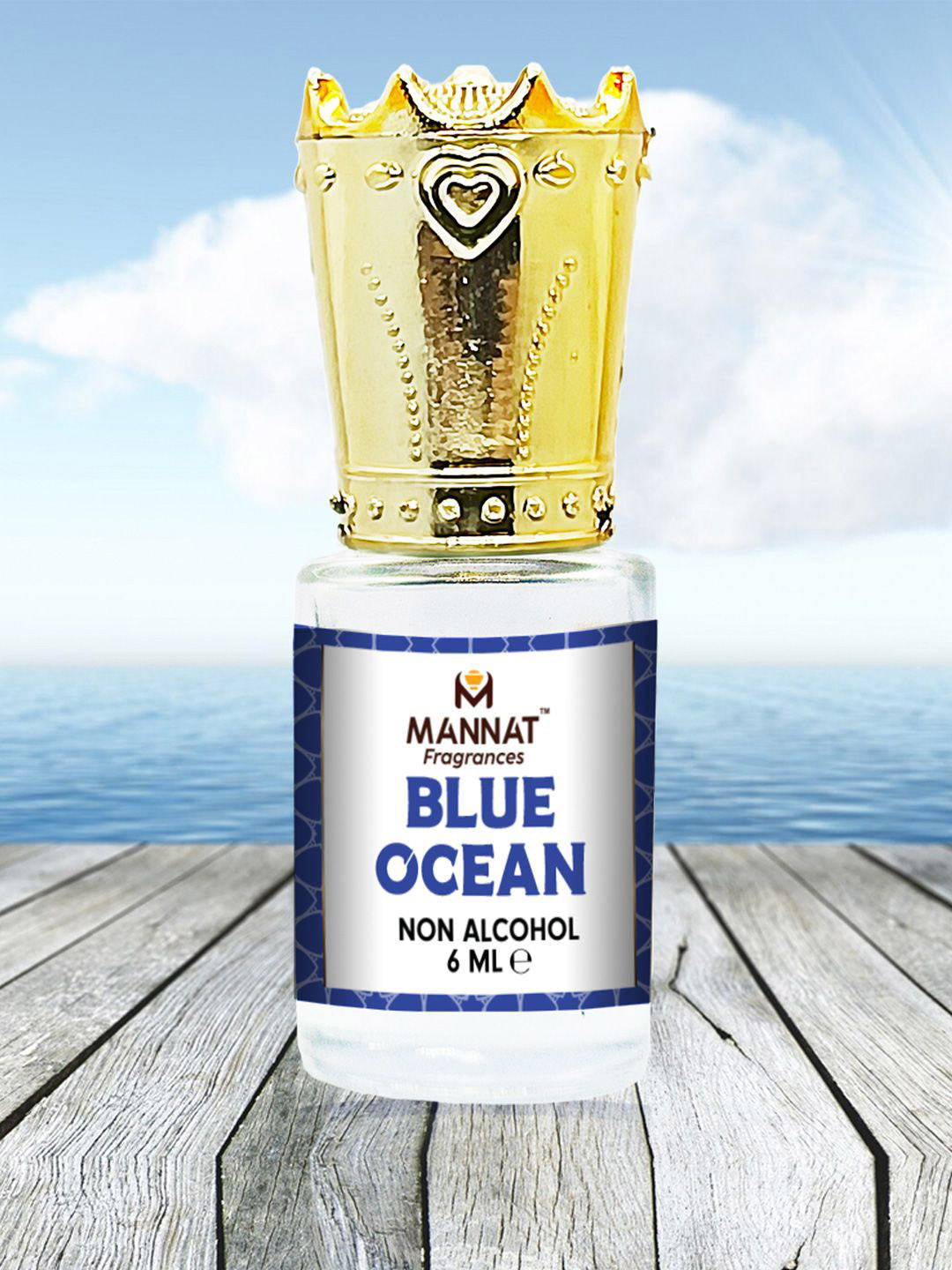 mannat fragrances Blue Ocean Long Lasting Alcohol Free Attar - 6 ml