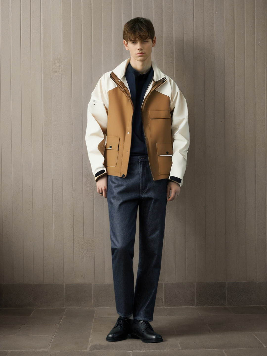 StyleCast x Revolte Men Hooded Colourblocked Casual Bomber Jacket