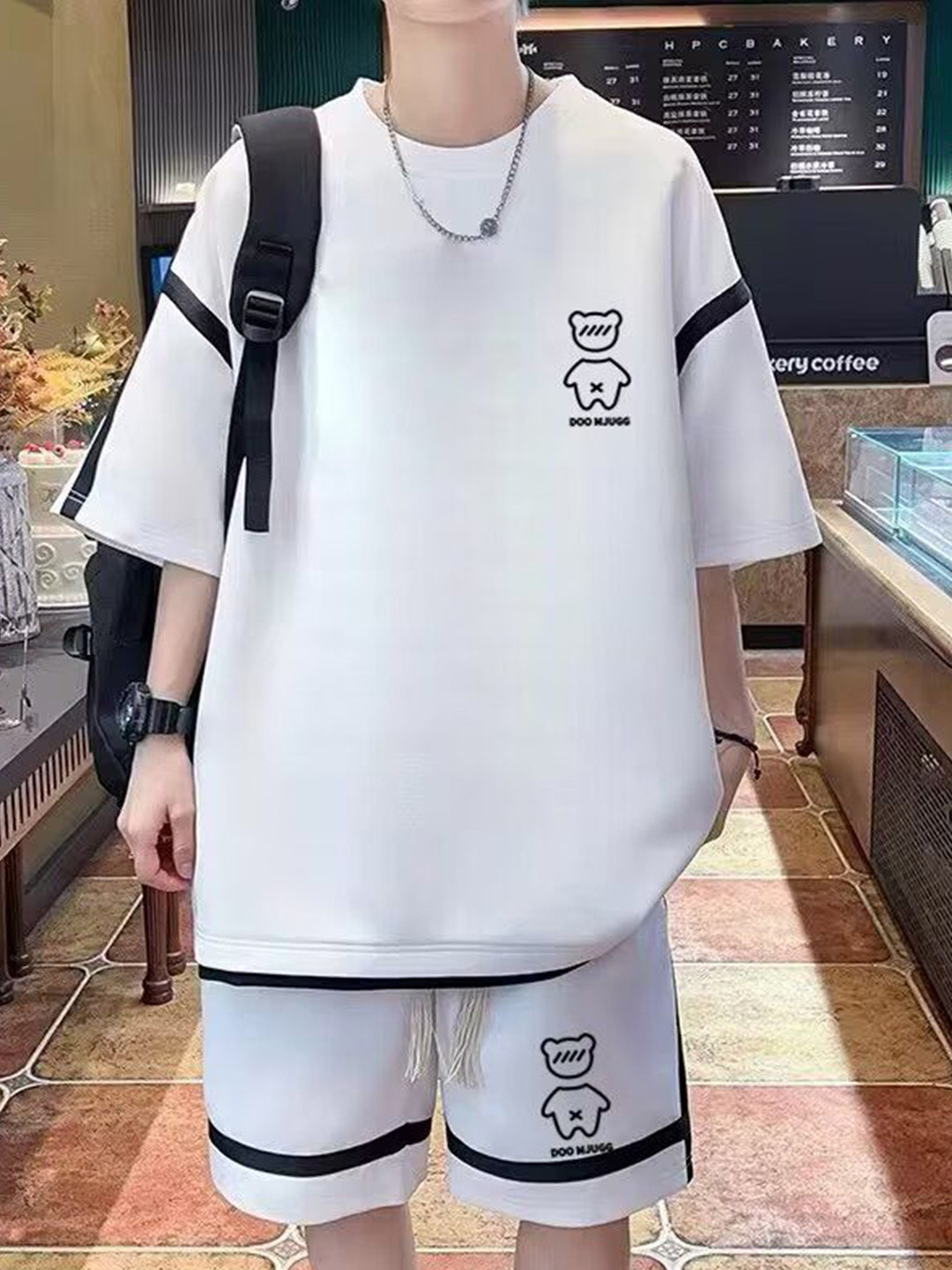 Casual Round Neck Short Sleeves T-Shirt With Shorts