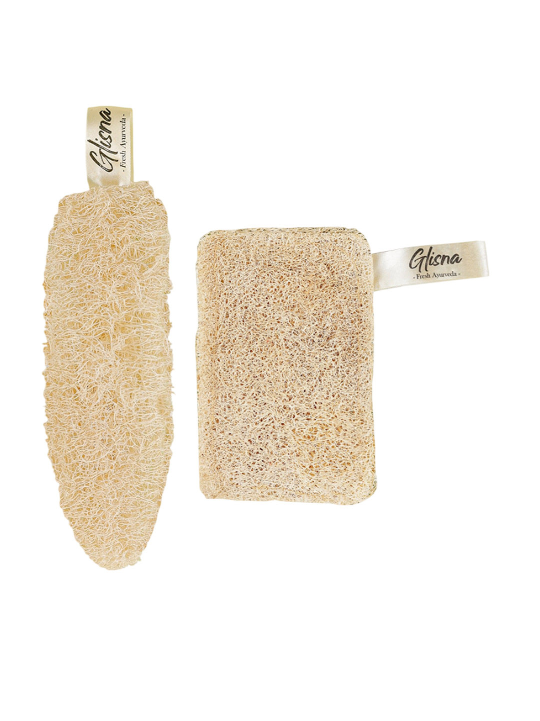 GLISNA Set Of 2 Sun Dried Loofah & Bath Scrubber