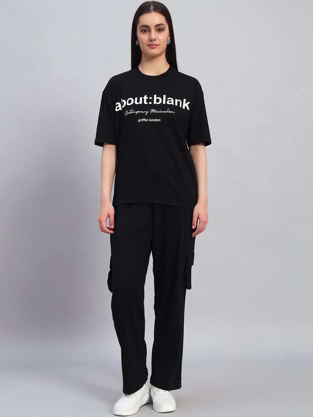GRIFFEL Printed Oversized Pure Cotton Co-Ords