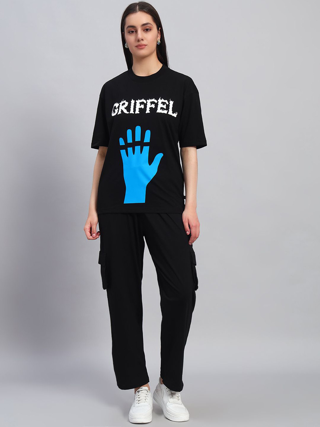 GRIFFEL Printed Oversized Pure Cotton Co-Ords