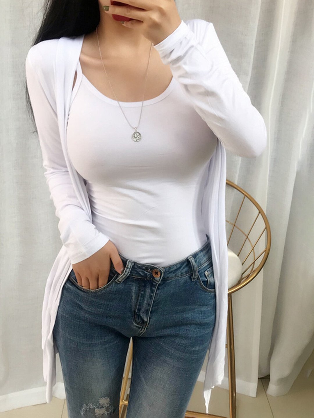 LULU & SKY Solid Shoulder Straps Camisole with Shrug