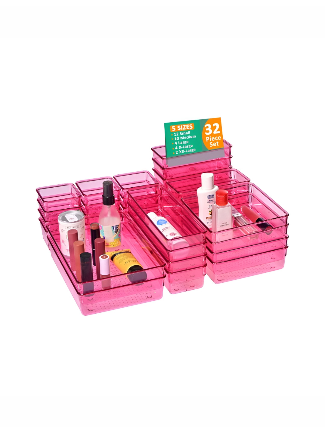 Myntra Elegant Homes Pink 32 Pieces Regular Drawer Organisers