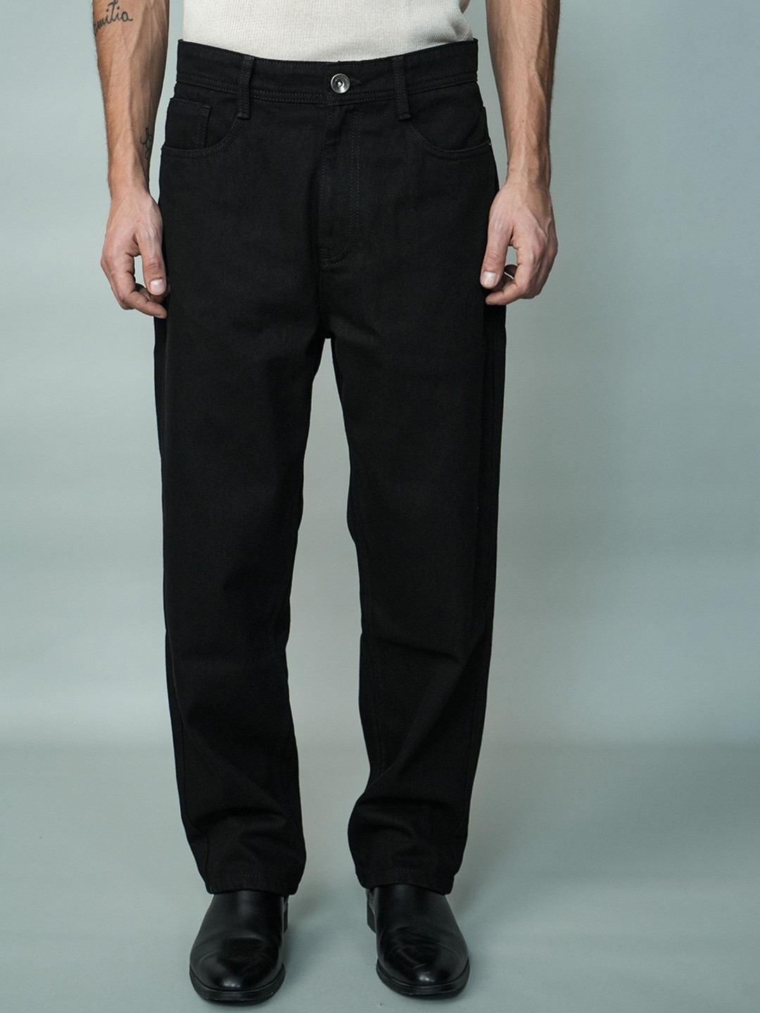 Tailoraedge Men Loose Relaxed Fit Mid-Rise Jeans denim essentials