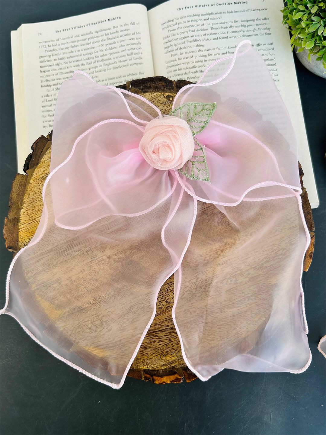 Radhya Accessories Women Flower Jumbo Tail Hair Bow Clip