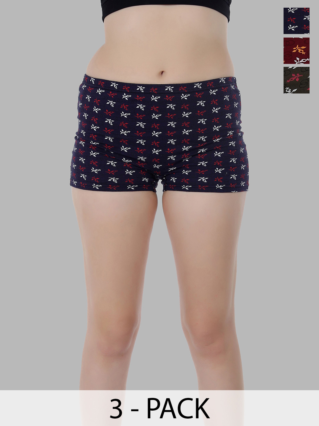SELFCARE Pack Of 3 Printed Boyshorts Briefs SN3498