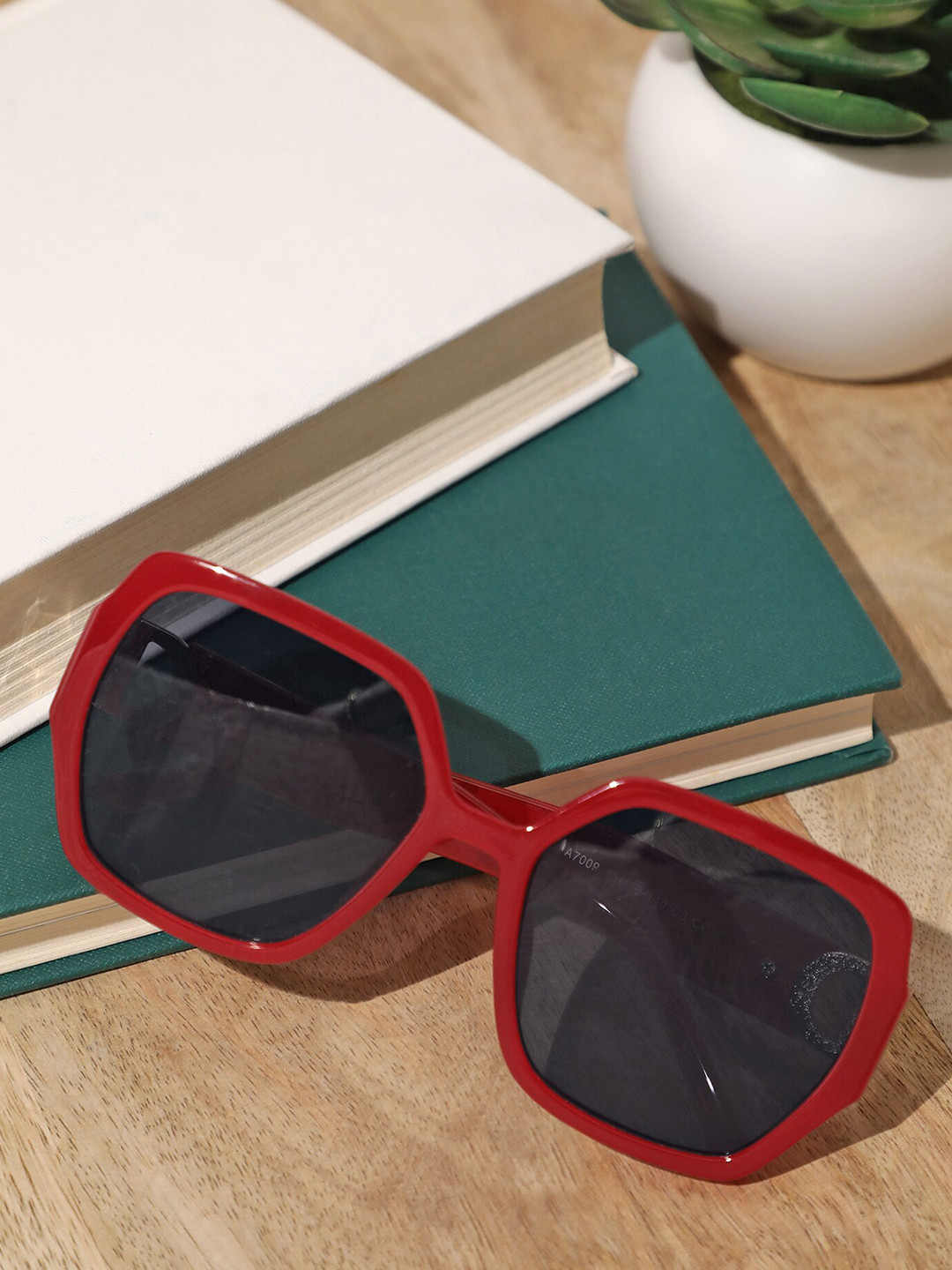 LULU & SKY Women Square Sunglasses A7009-RED GREY