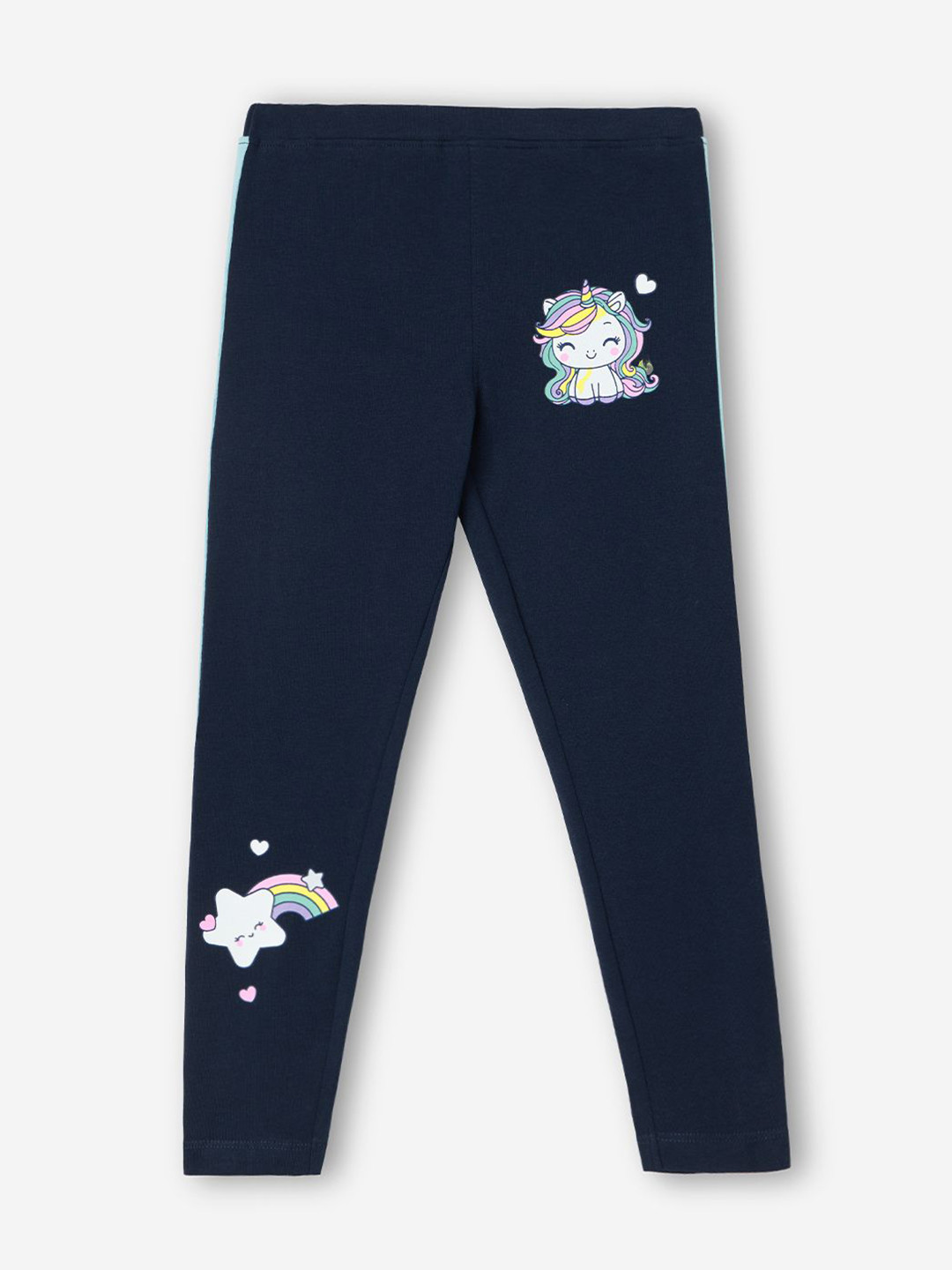 The Souled Store Girls Rainbow Printed Ankle-Length Leggings