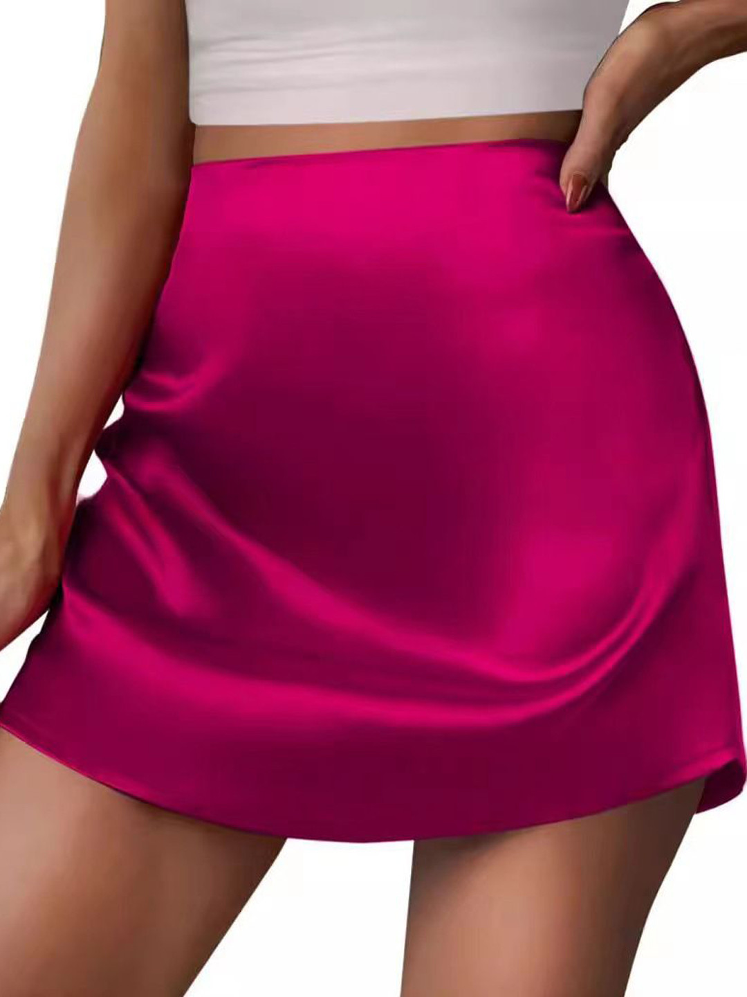 StyleCast Pink Satin Above Knee Party Skirt