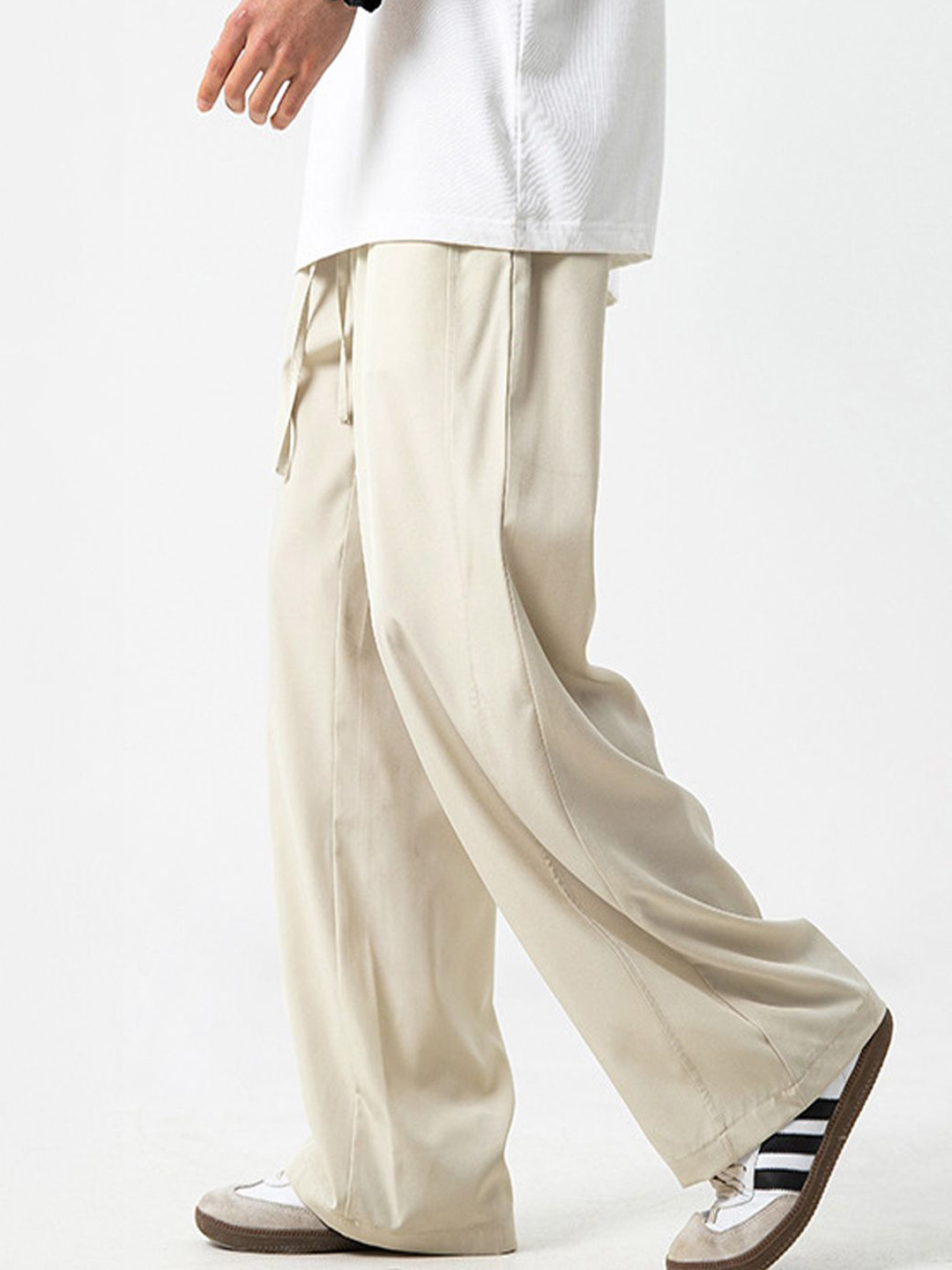 StyleCast Men Solid Relaxed Mid-Rise Wide Leg Trouser