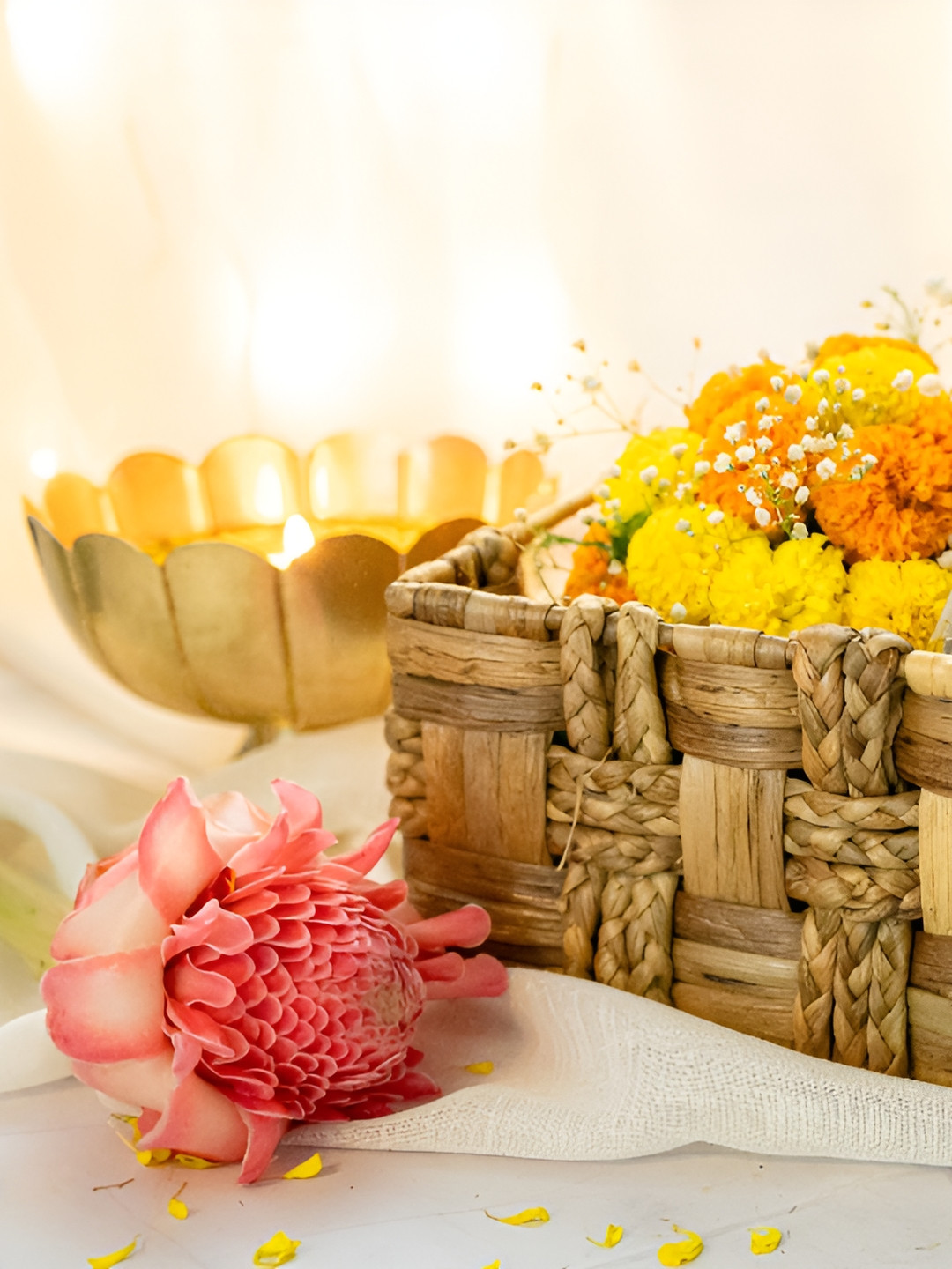 ASAMA Beige Regular Multi-Utility Large Bamboo Basket