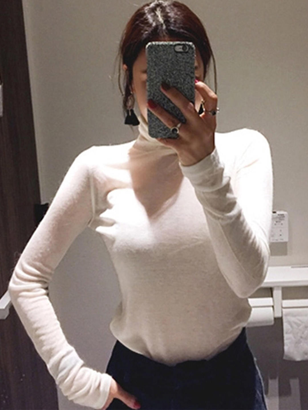 LULU & SKY Turtle Neck Fitted Top