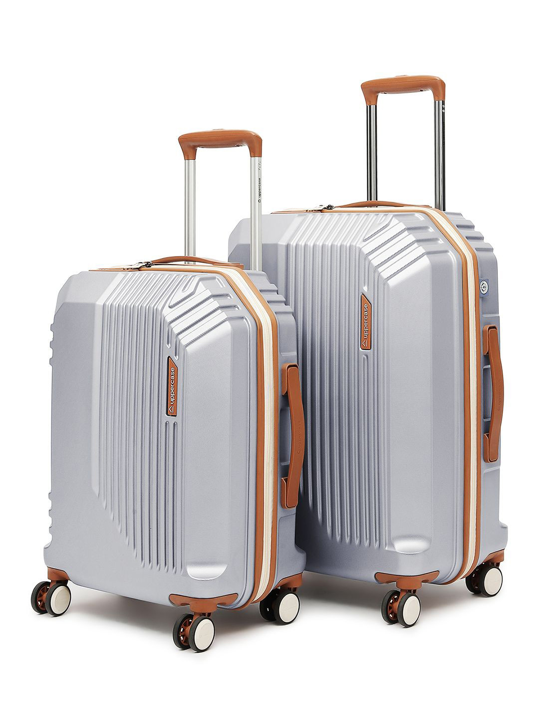 uppercase Set Of 2 Vector Textured Hard-Sided Trolley Bags