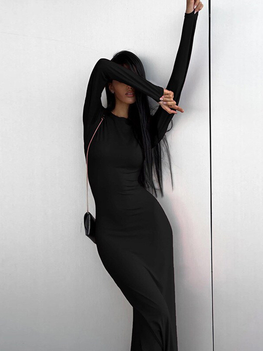 StyleCast Black Bodycon Maxi Dress