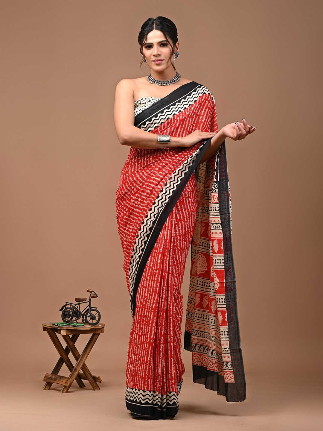 Crafts Moda Pure Cotton Block Print Saree
