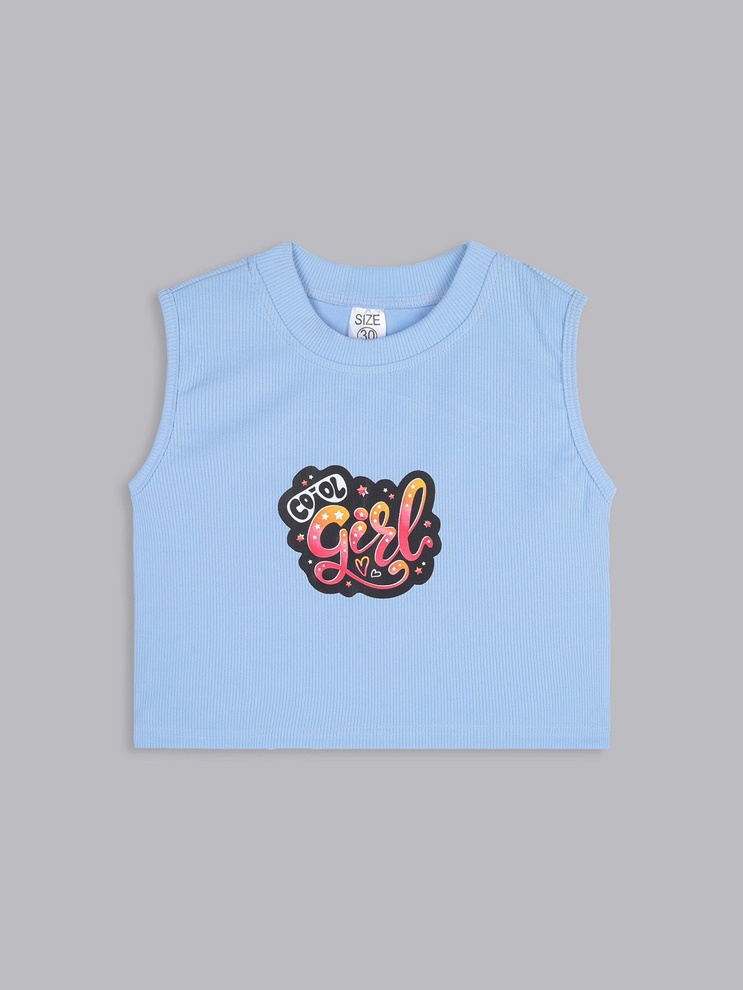 White World Girls Solid Round Neck Top