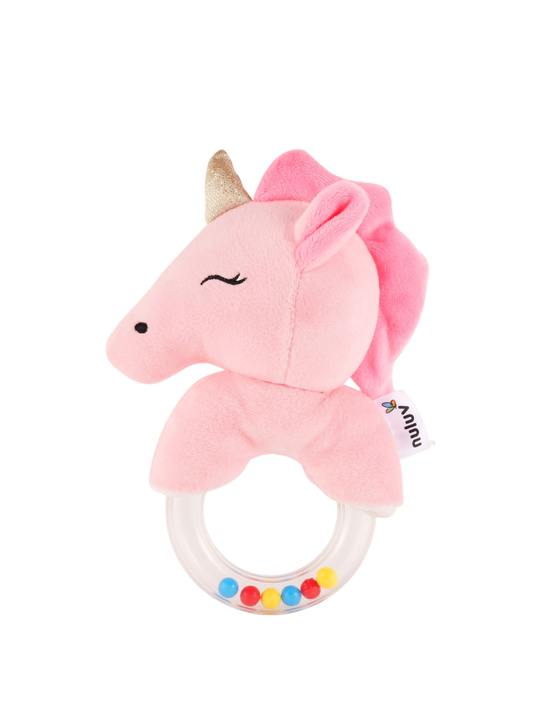 Nuluv Infant Unicorn Babies 3+ Months Sound Ring Rattle Toy