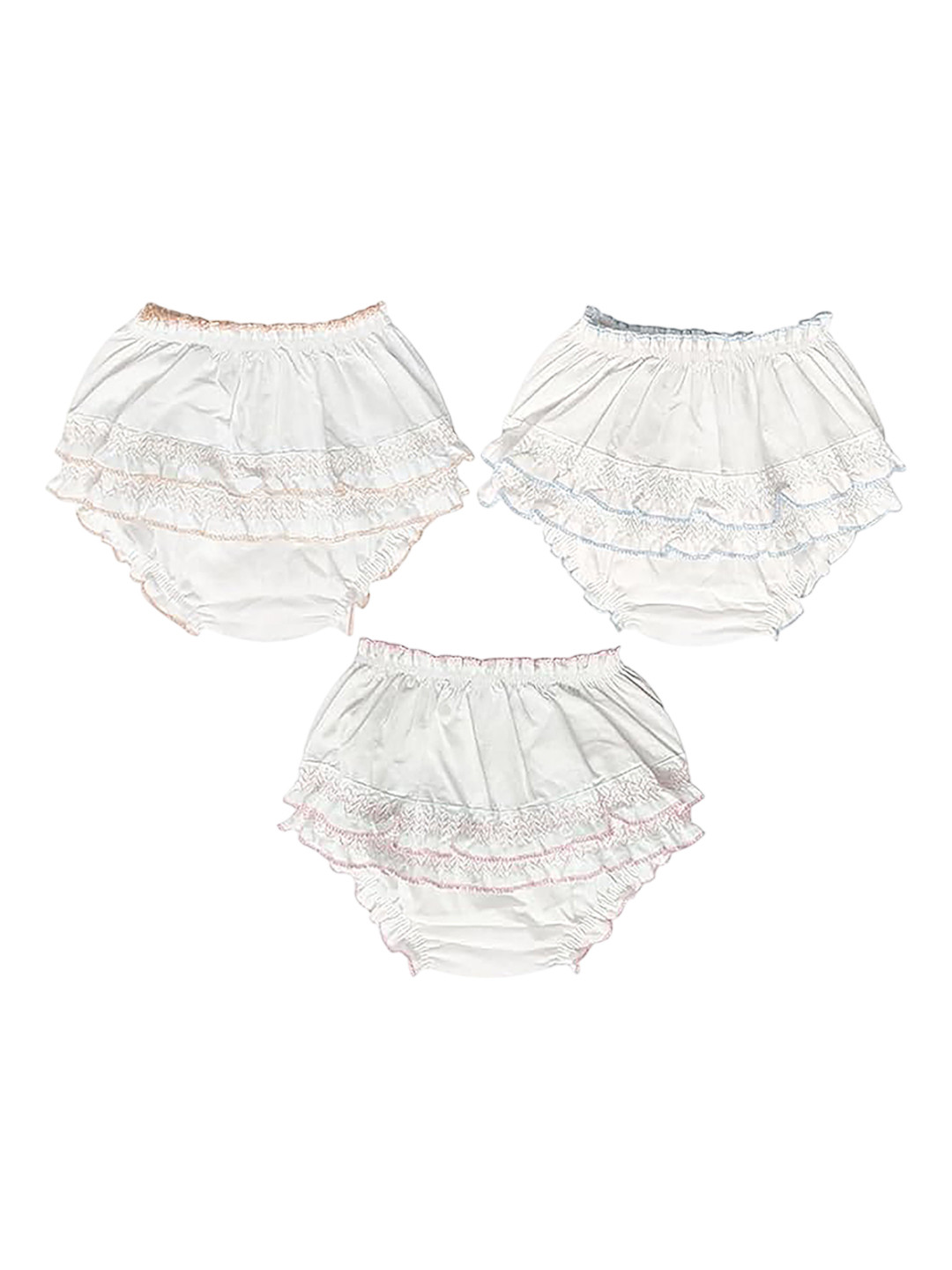 Fancy Walas Infant Girls Pack Of 3 Cotton Basic Briefs FW330_White_M_PK03