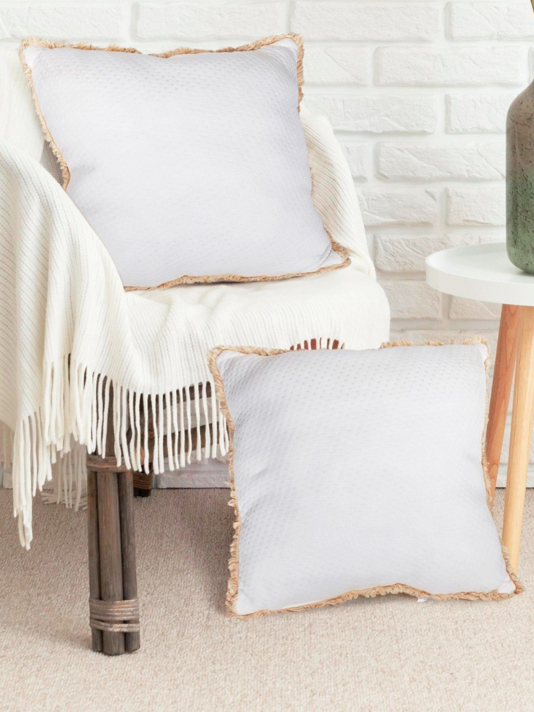 SH Creation and Handlooms White Decorative Square Cushions