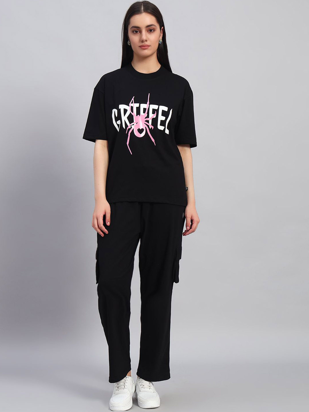 GRIFFEL Printed Oversized Pure Cotton Co-Ords