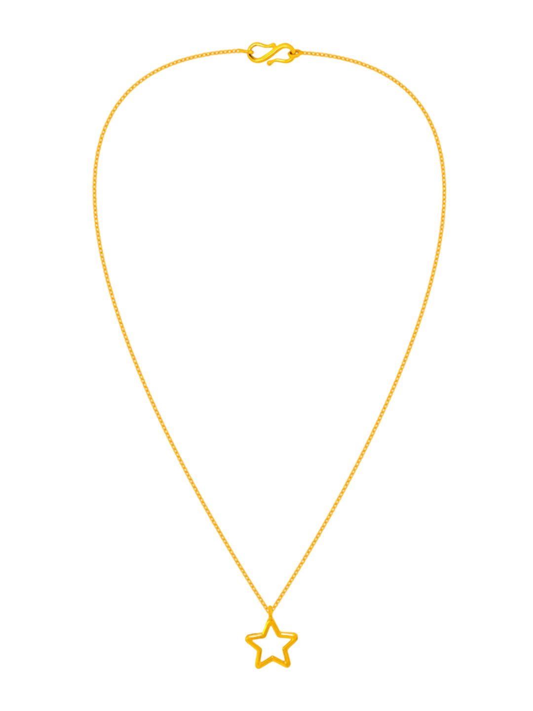 BHIMA 22K BIS Hallmark 916 Purity Yellow Gold Star Gold Pendant Chain