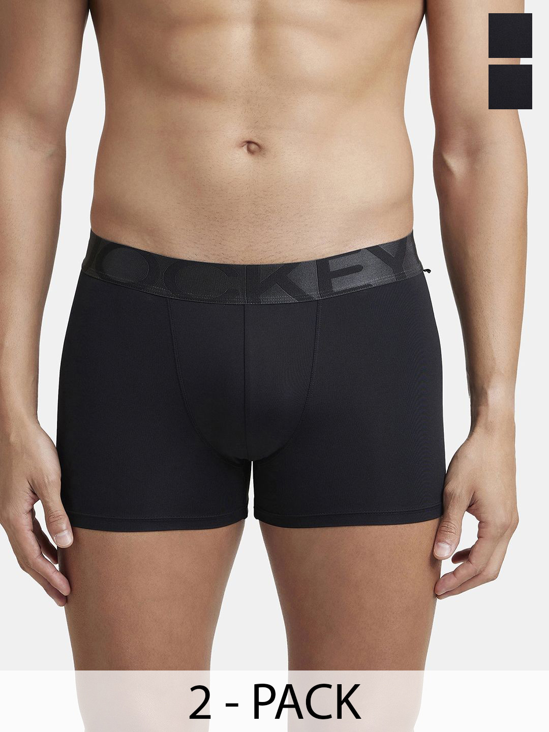 Jockey Pack of 2 Tactel Microfiber Elastane Solid Trunk with Moisture Move Properties-IC28