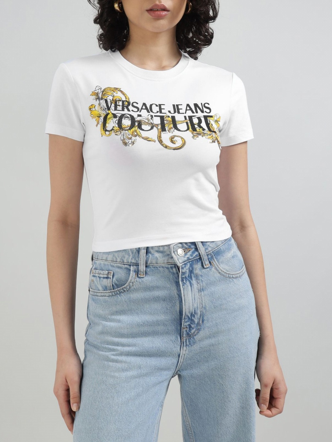 Versace Jeans Couture Barboque Printed Round Neck Slim Fit T-shirt