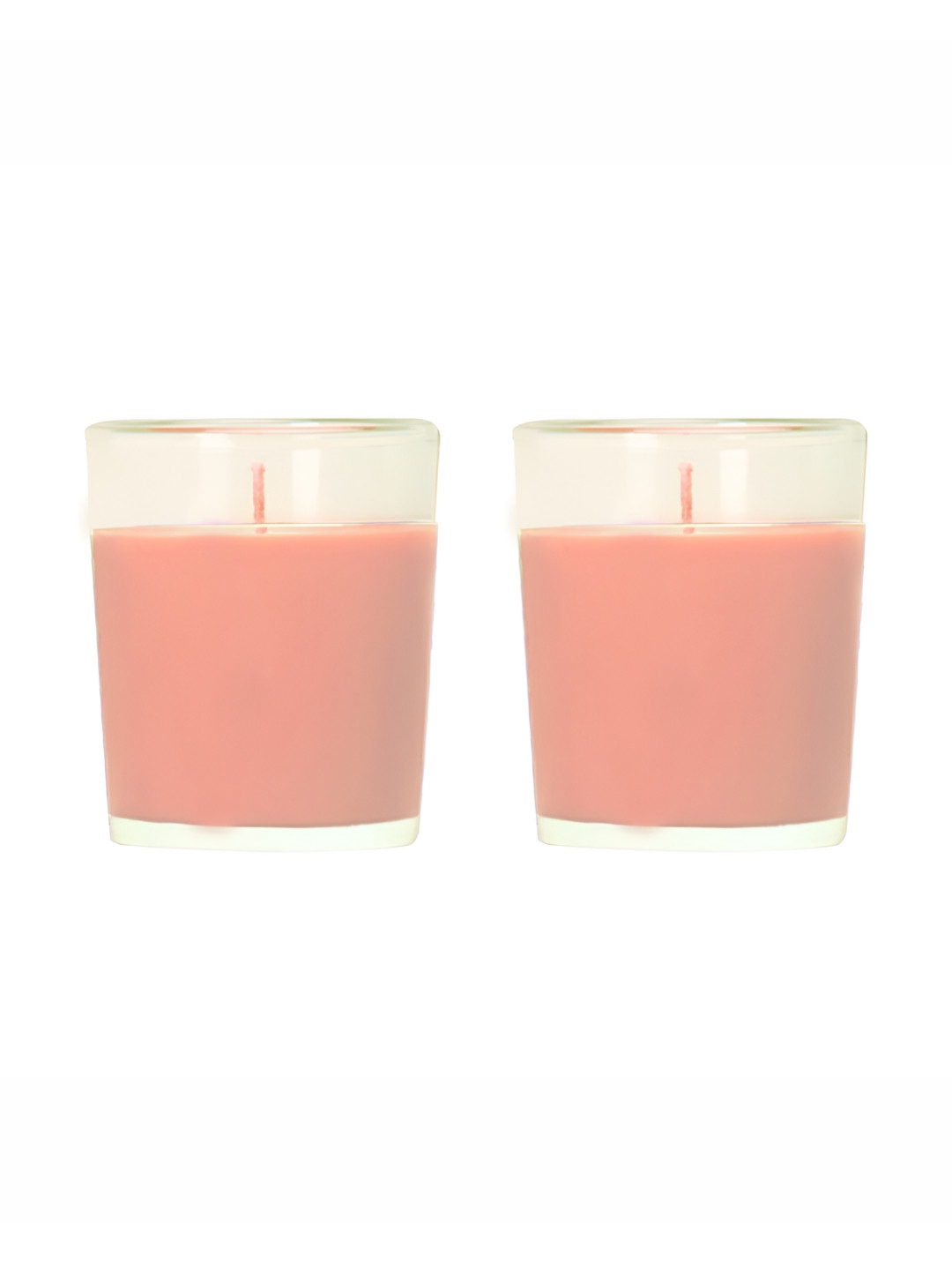 PEEPALCOMM Votive Glass 2Pcs Scented 1 Wick Scented Solid Geometric Regular Pillar Candles