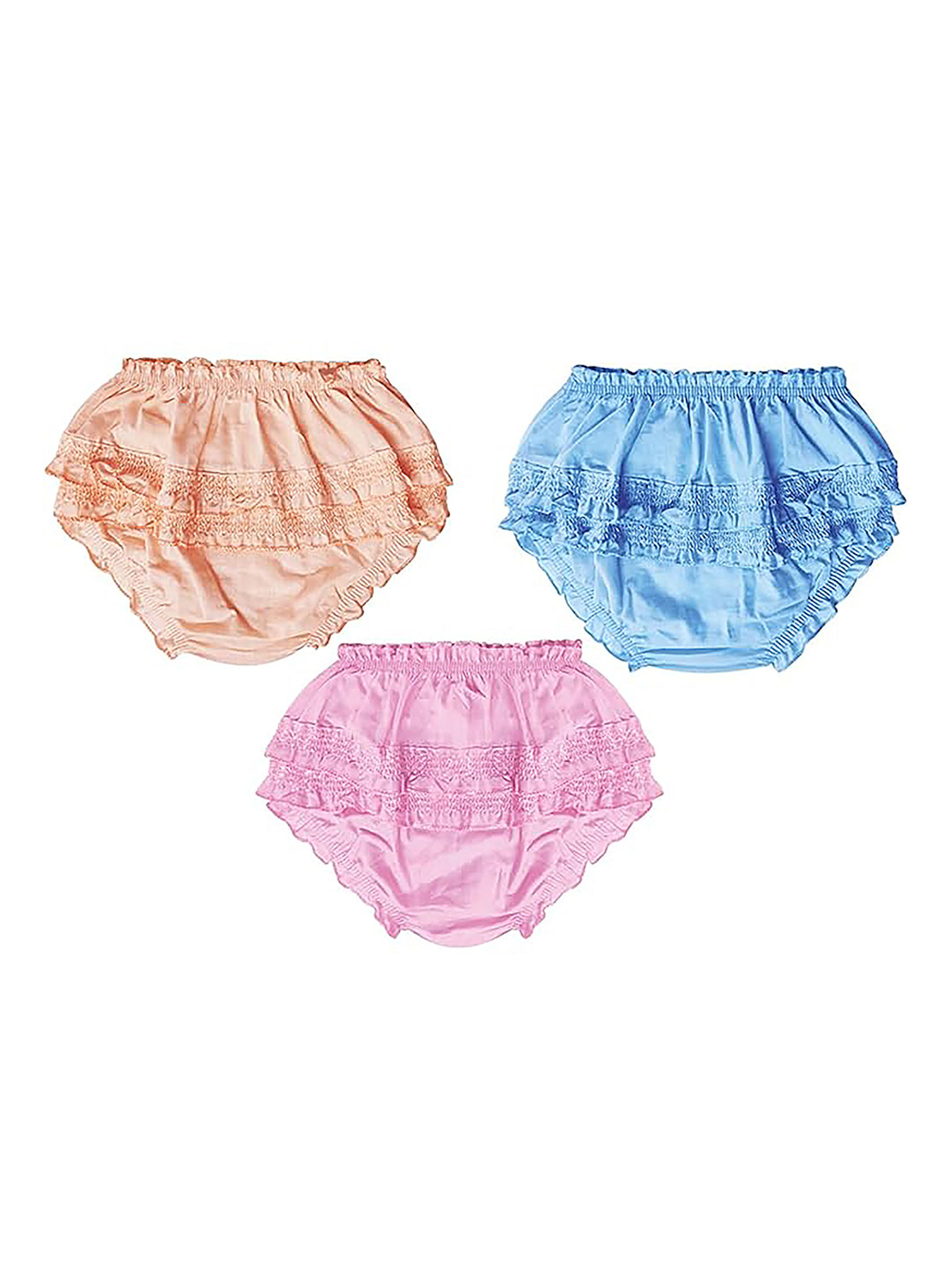 Fancy Walas Infant Girls Pack Of 3 Cotton Basic Briefs FW330_Multi_L_PK03