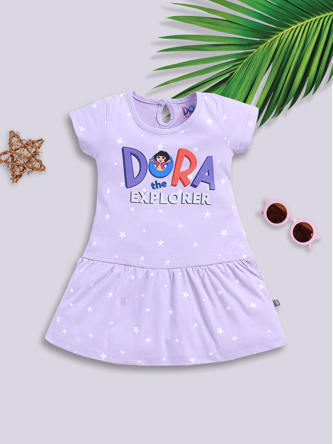 YK X Tinyo Infant Girls Dora Printed Pure Cotton A-Line Dress