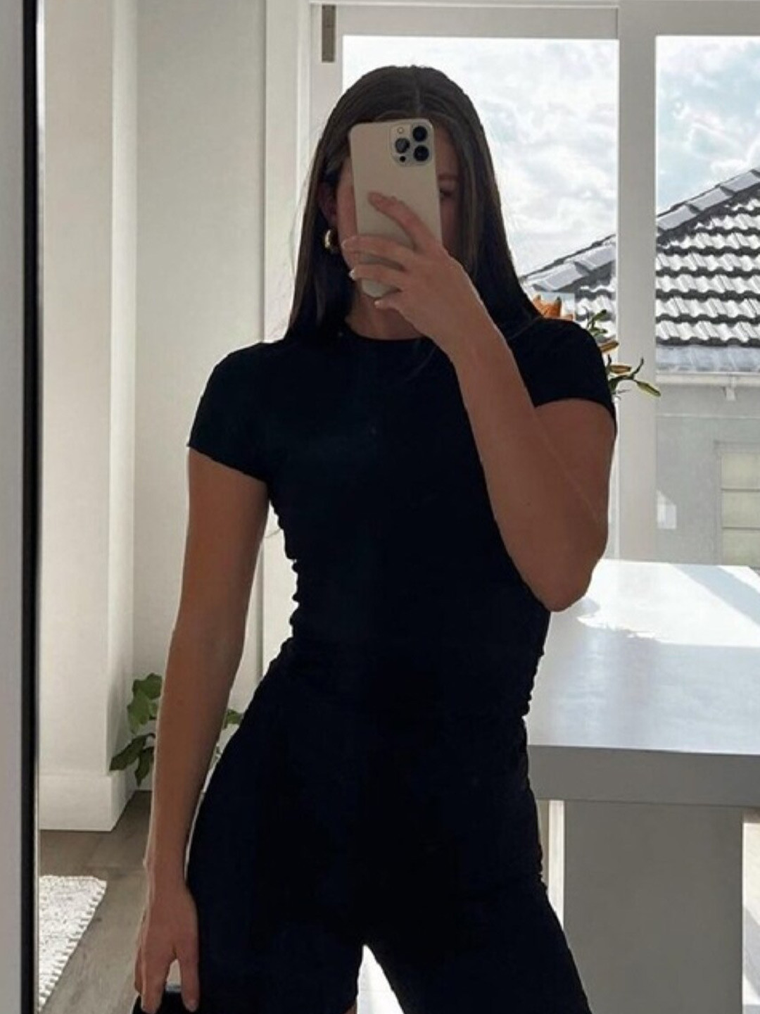 StyleCast Black Round Neck Top