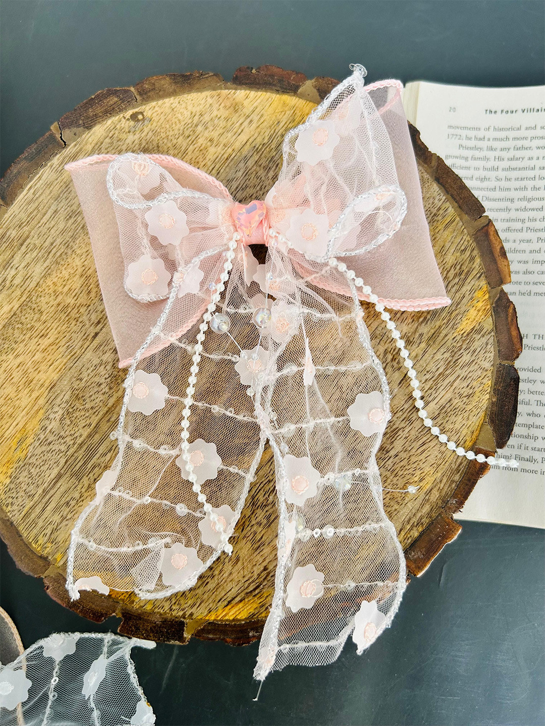 Radhya Accessories Women Flower Lace Tail Hair Bow  Clip