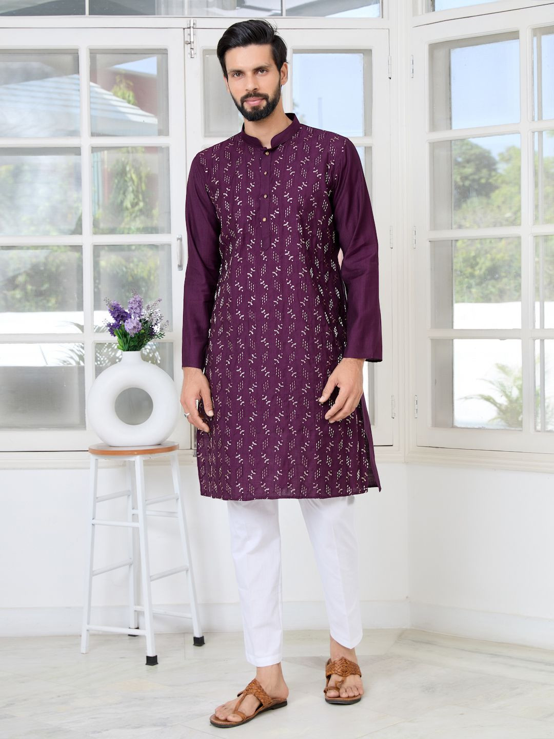 See Designs Men Embellished Festive Straight Kurta