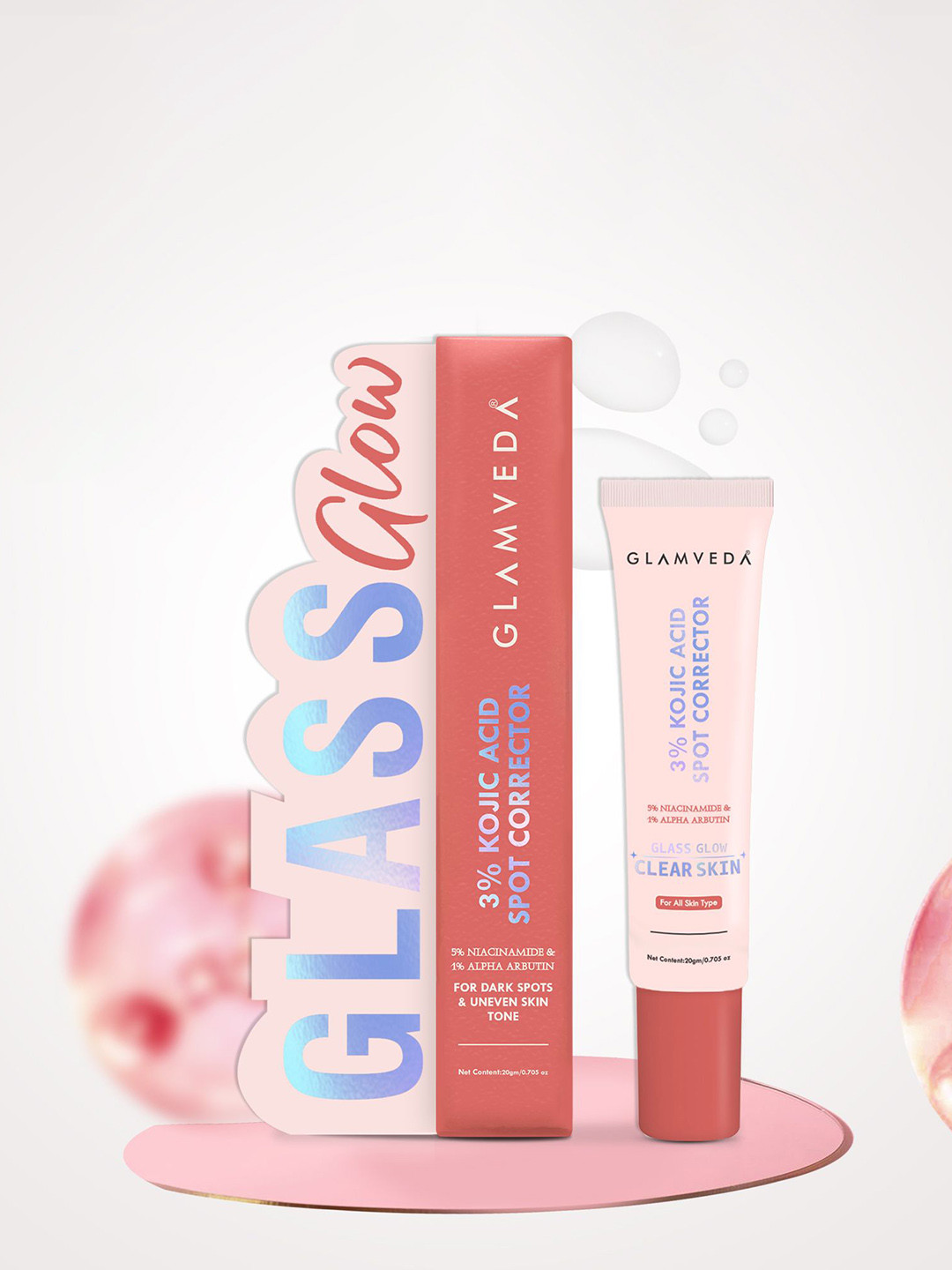 GLAMVEDA Kojic Acid Spot Corrector Gel Reduces Acne Scars & Dark Spots- 20 g