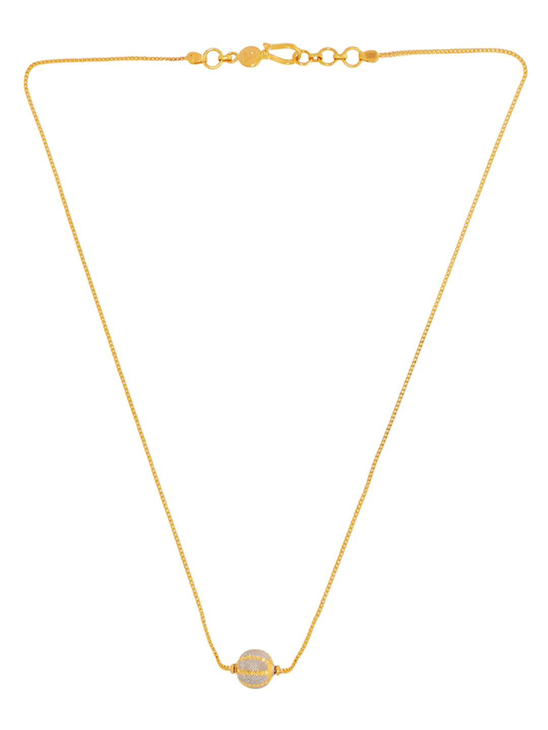 Bhima Jewels 22K BIS Hallmark 916 Purity    Rhodium Balls Gold Fancy Necklace