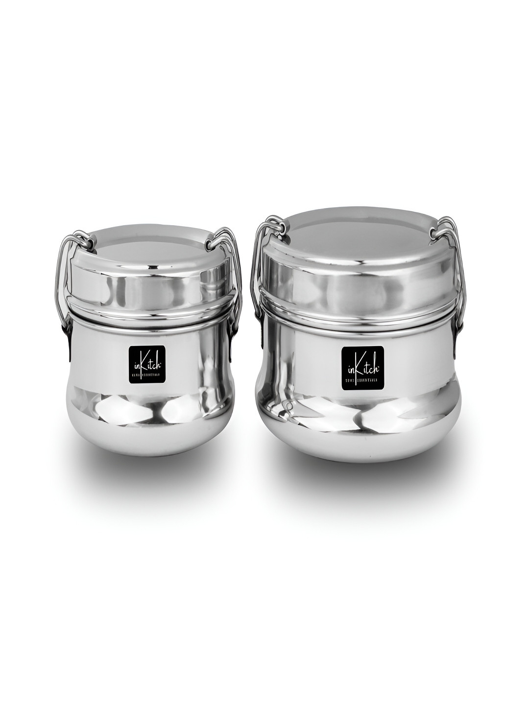 inKitch Prizm Pot Stainless Steel Dishwasher Safe 2PCs Lunch Box With Spoon and Fork